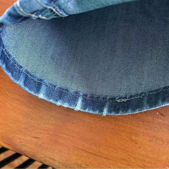 WRANGLER Medium Wash Pink Accents Womens Size 9/10 Low Rise Bootcut Jeans Cowboy - Picture 10 of 16